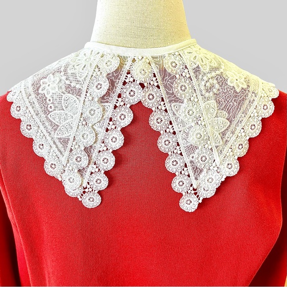 White Floral Double Layer Lace Collar (NEW) - Picture 6 of 12